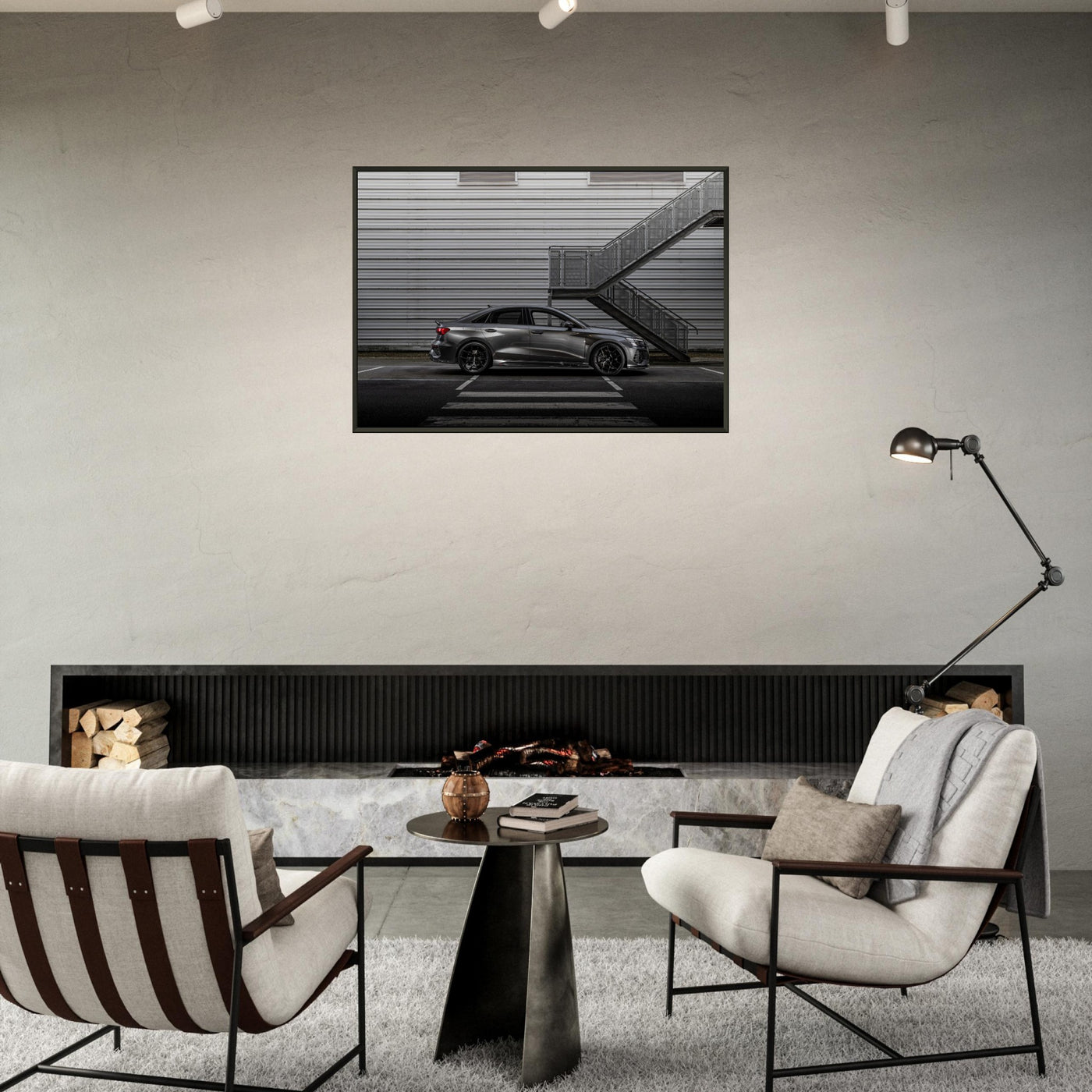 Premium Matte Paper Metal Framed Poster - Audi RS3 Saloon with Urban Aero Kit