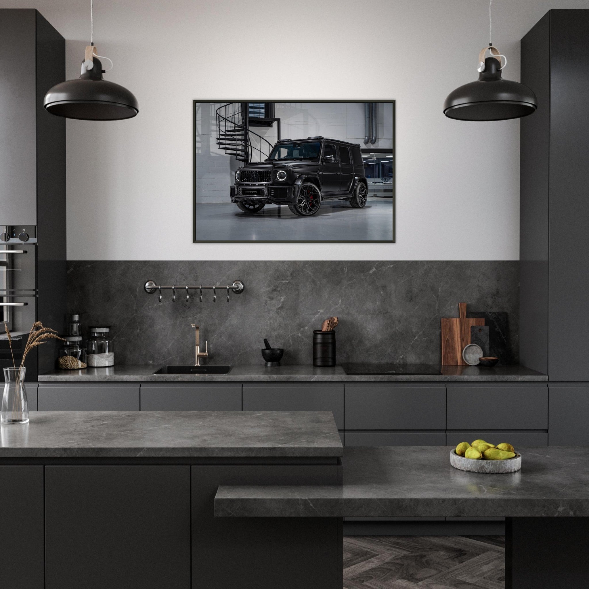 Gelato - Premium Matte Paper Metal Framed Poster - Urban Widetrack Forged Carbon on Mercedes G63