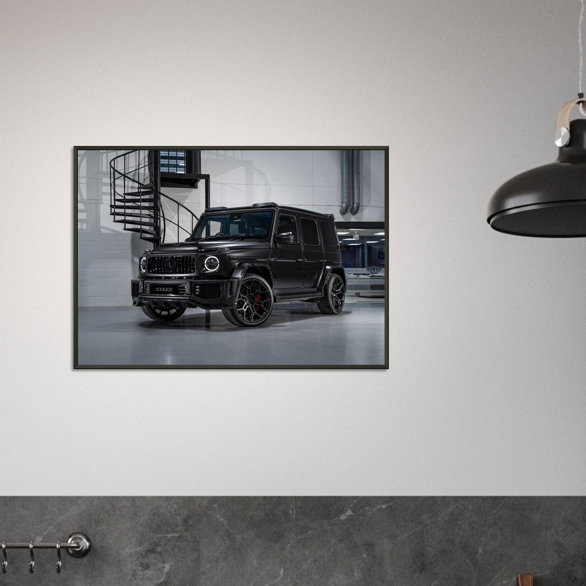 Gelato - Premium Matte Paper Metal Framed Poster - Urban Widetrack Forged Carbon on Mercedes G63