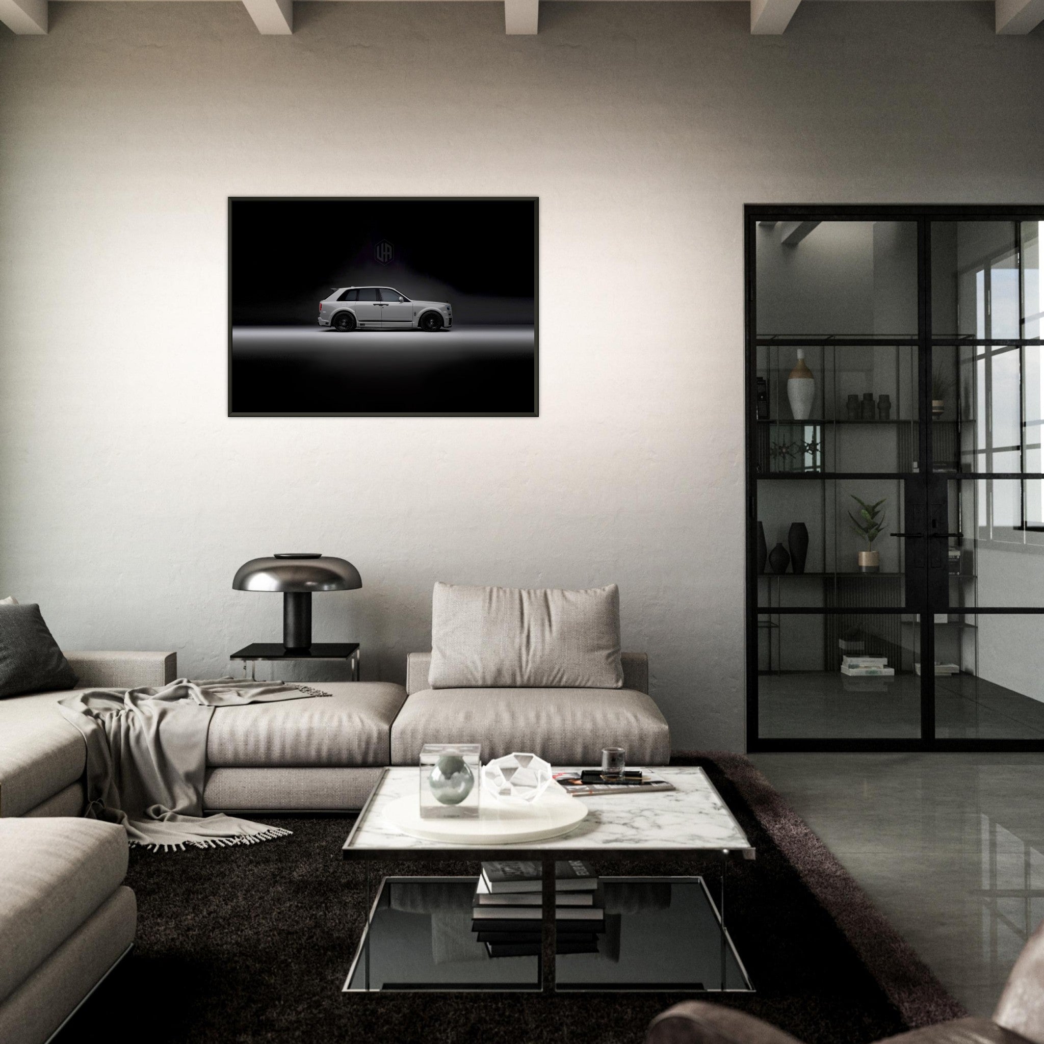 Gelato - Premium Matte Paper Metal Framed Poster - Urban Widetrack on Rolls-Royce Cullinan Tempest Grey