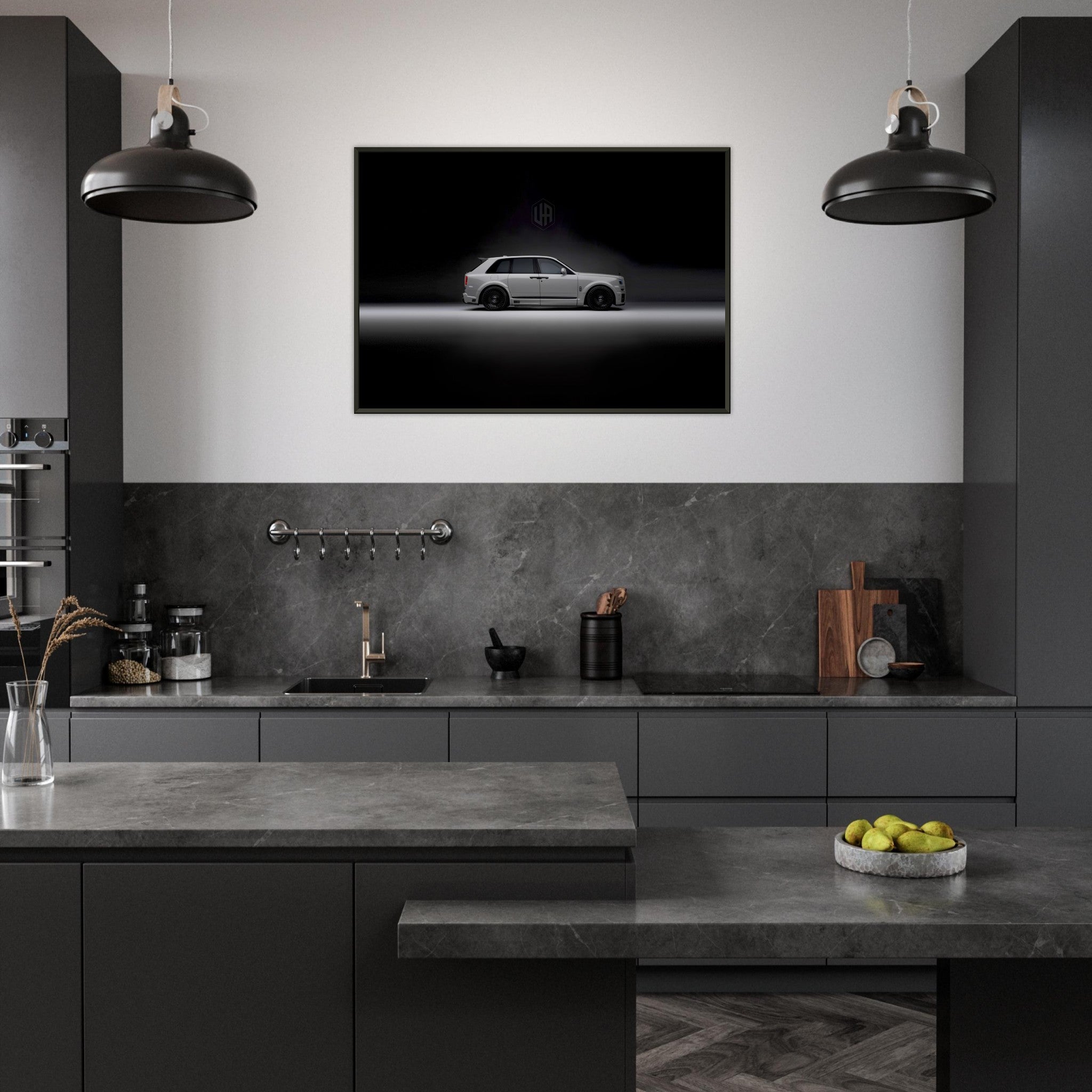 Gelato - Premium Matte Paper Metal Framed Poster - Urban Widetrack on Rolls-Royce Cullinan Tempest Grey