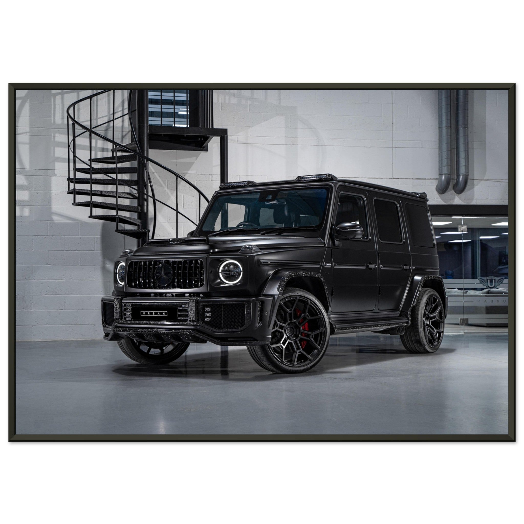 Gelato - Premium Matte Paper Metal Framed Poster - Urban Widetrack Forged Carbon on Mercedes G63