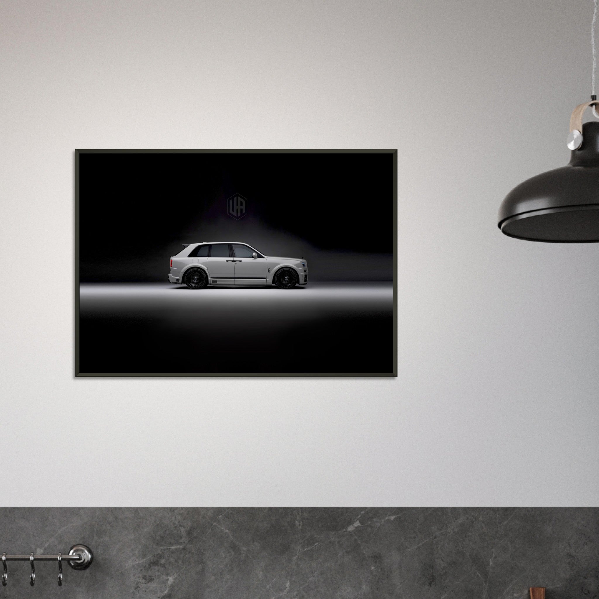 Gelato - Premium Matte Paper Metal Framed Poster - Urban Widetrack on Rolls-Royce Cullinan Tempest Grey