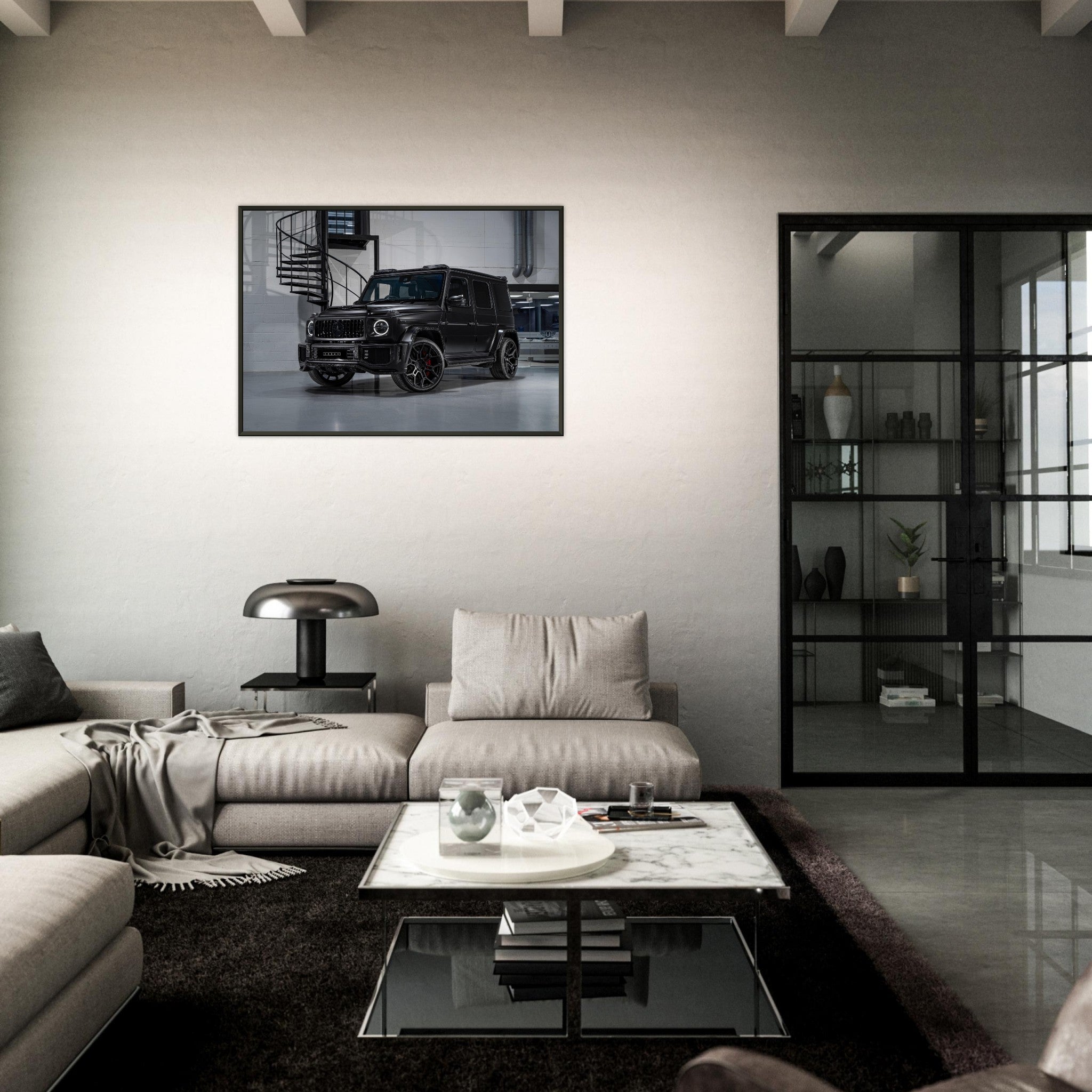 Gelato - Premium Matte Paper Metal Framed Poster - Urban Widetrack Forged Carbon on Mercedes G63